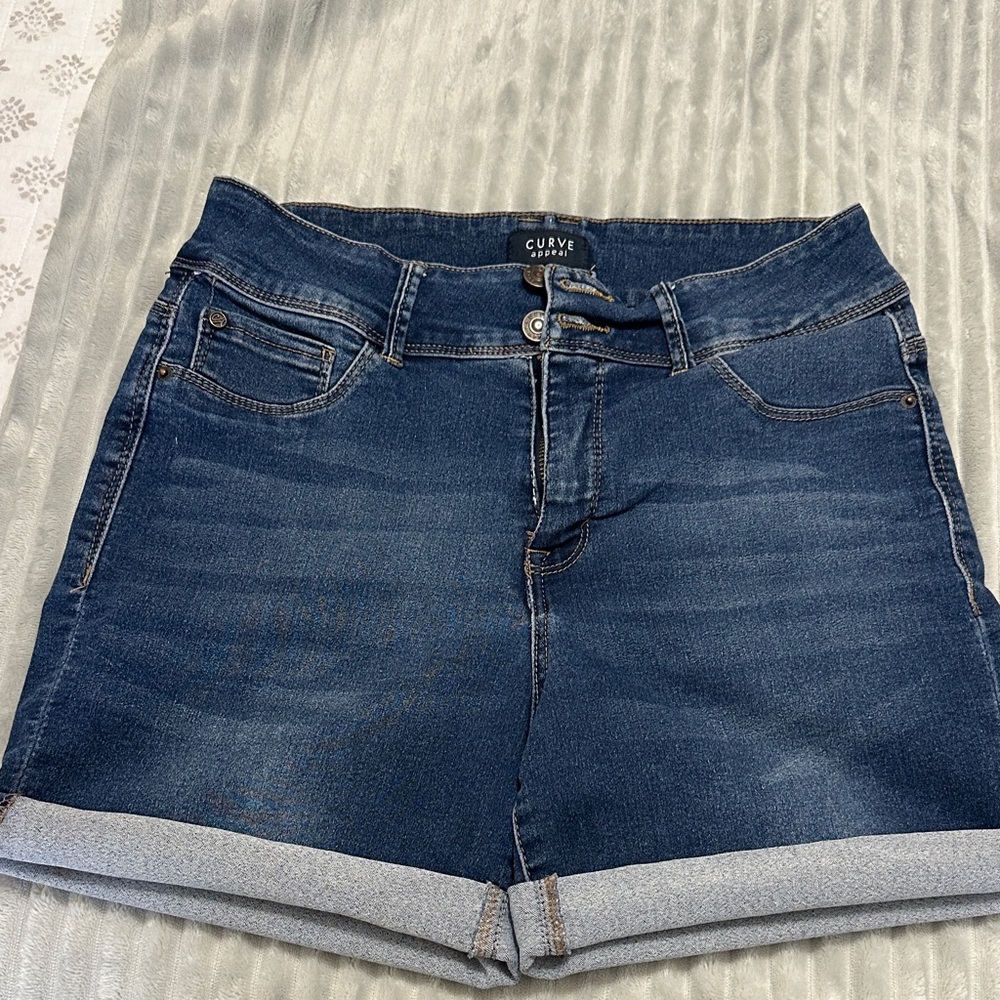 Curve Women's Dark Blue Jean Shorts